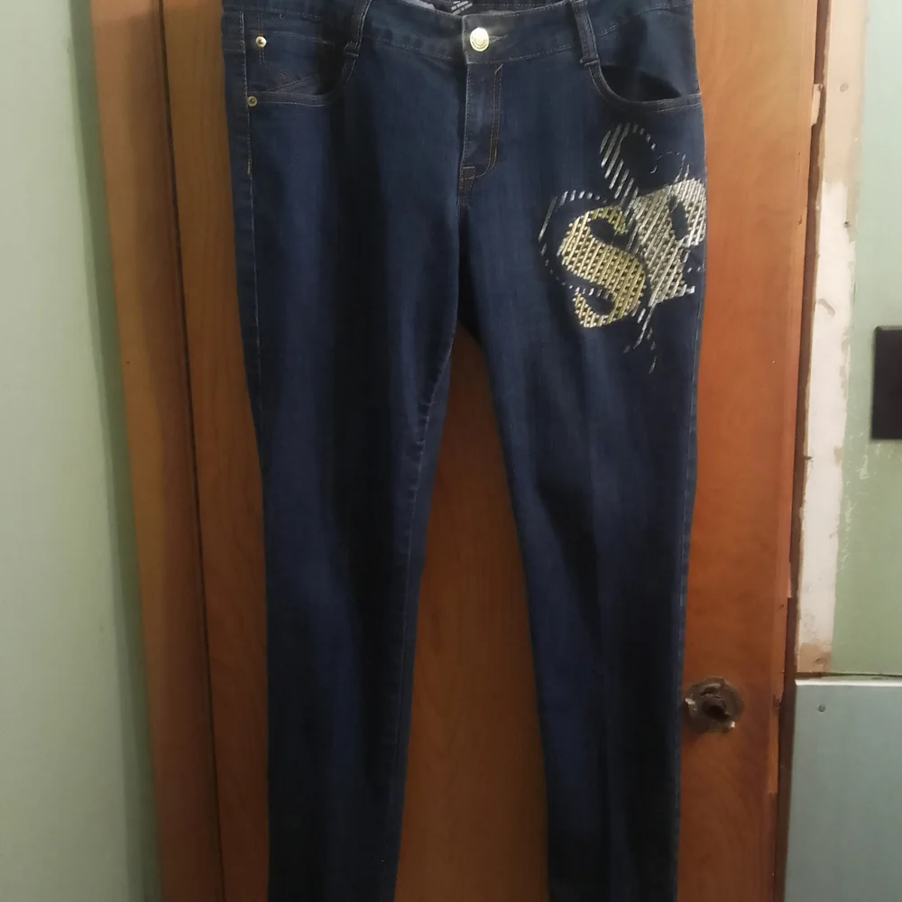 South Pole Y2K  Blue Skinny Jeans with‎ Embellished Logo